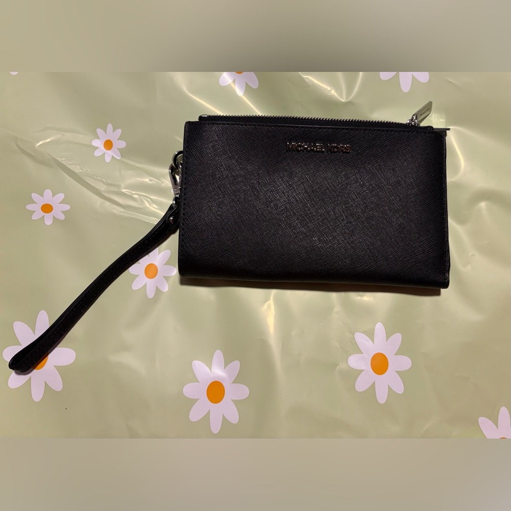 Michael Kors Black Saffiano Leather Wristlet